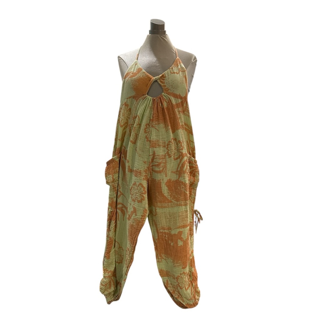 Urban Outfitters Out From Under Light Green and Orange Jumpsuit